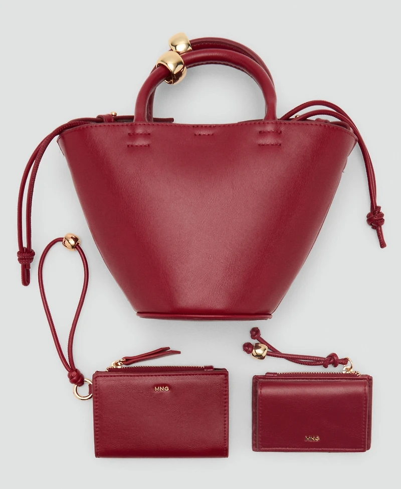Mango Women's Metallic Detail Mini Shopper Bag
