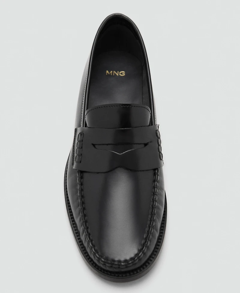 Mango Women's Gathered Leather Moccasins