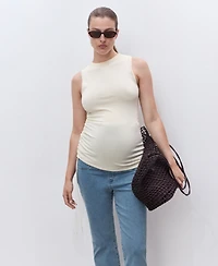 Mango Women's Maternity Flared Cropped Jeans
