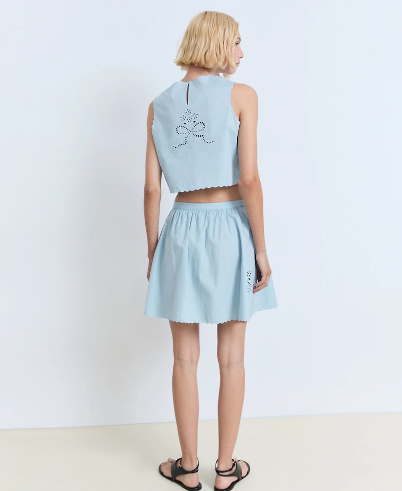 Mango Women's Embroidered Crop Top