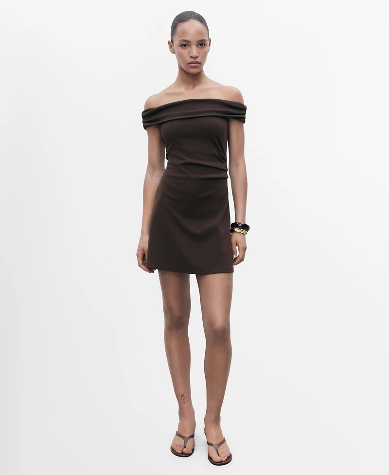 Mango Women's Short Strapless Dress