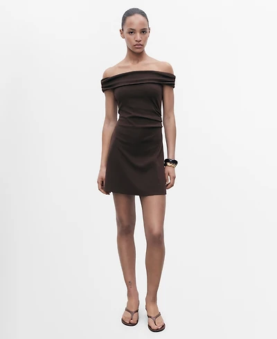 Mango Women's Short Strapless Dress