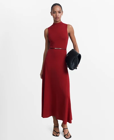 Mango Women's Fine-Knit Flared Dress