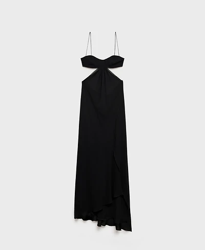 Mango Women's Asymmetrical Hem and Cut-Out Dress