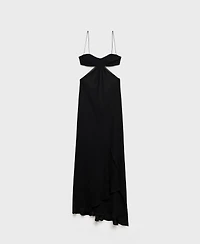 Mango Women's Asymmetrical Hem and Cut-Out Dress