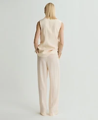 Mango Women's Straight-Fit Suit Pants