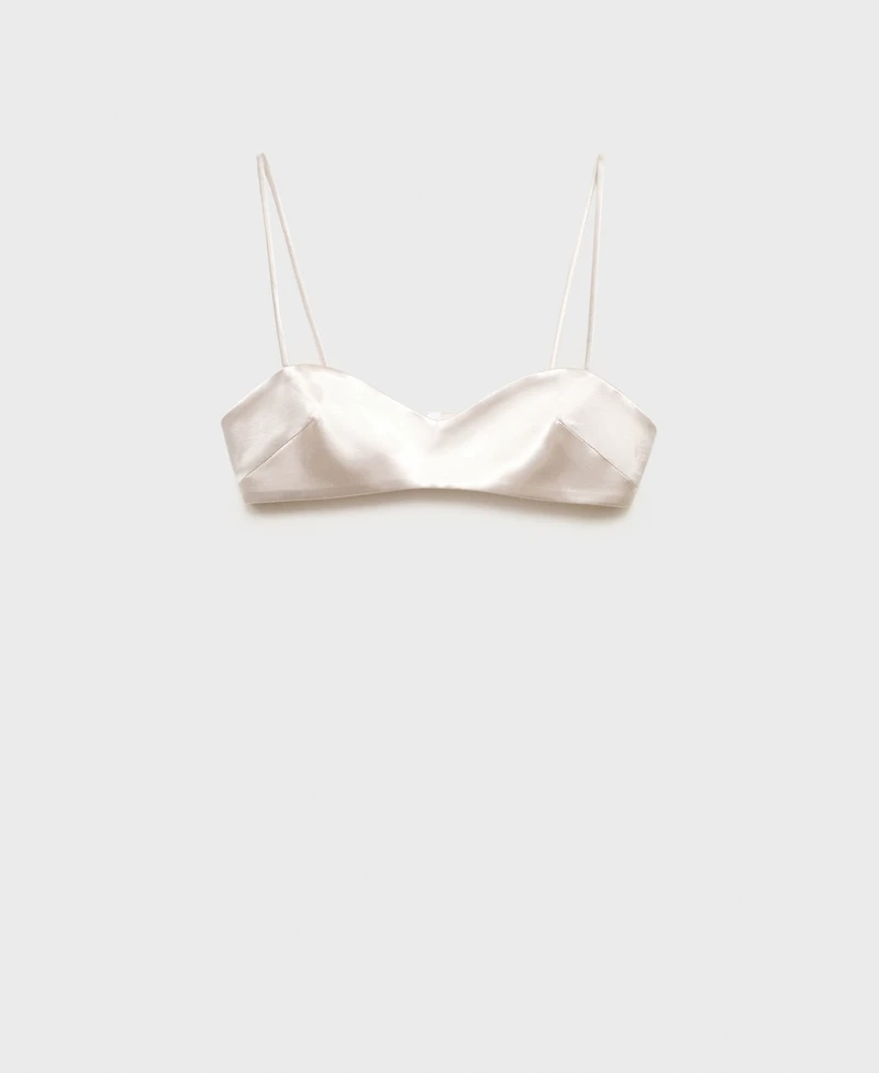 Mango Women's Satin Crop Top