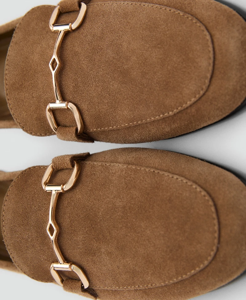 Mango Women's Buckle Suede Moccasins