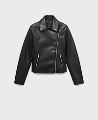 Mango Women's Leather-Effect Biker Jacket