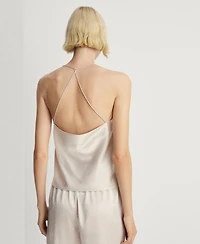 Mango Women's Silk Pajama Top