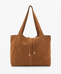 Mango Women's Suede Shopper Bag