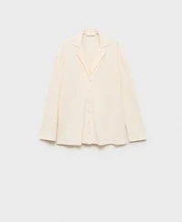 Mango Women's Plain Cotton Pajama Shirt