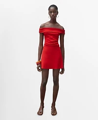 Mango Women's Short Strapless Dress