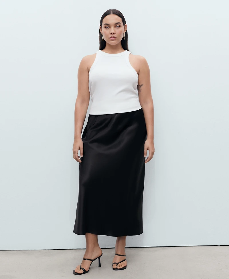 Mango Women's Satin Long Skirt