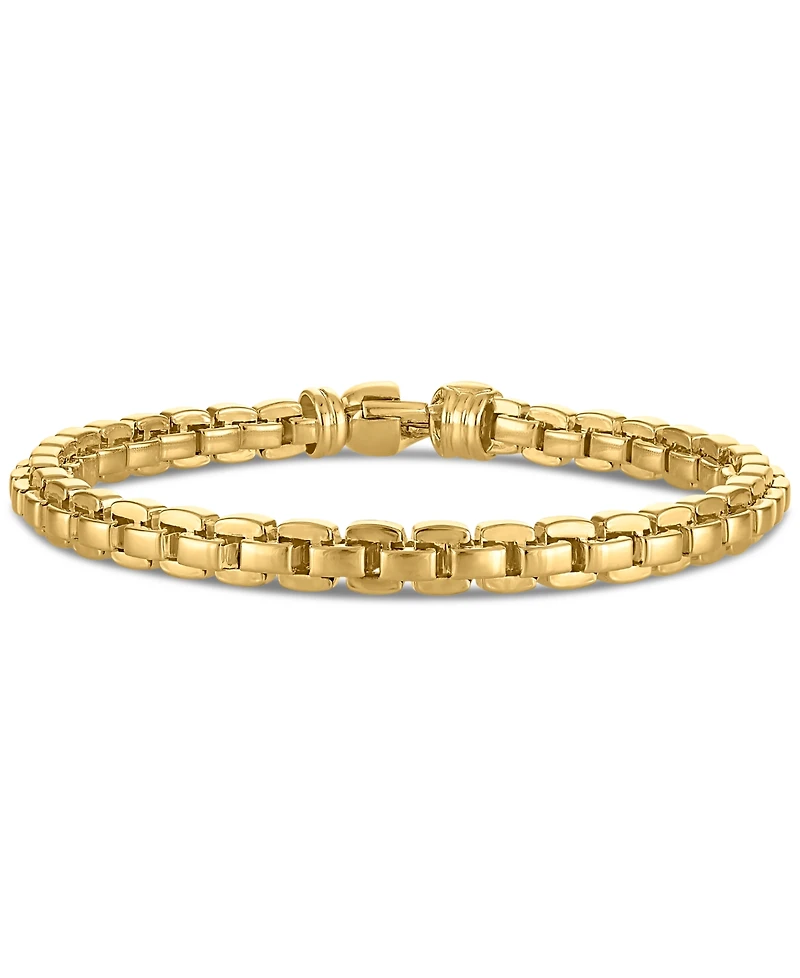 Men's Venezia Box Link Chain Bracelet in 14k Gold-Plated Sterling Silver