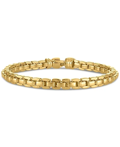 Men's Venezia Box Link Chain Bracelet in 14k Gold-Plated Sterling Silver