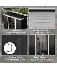 Outsunny 6' x 4' Metal Outdoor Garden Storage Shed w/ Vents,