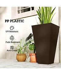 Outsunny 28" Tall Plastic Flower Pot, Set of 3