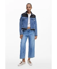 Desigual Women's Waxed Mickey denim jacket