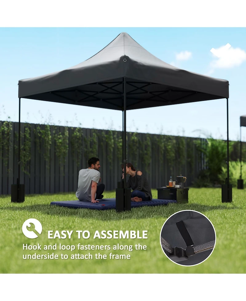 Outsunny 10' x Pop up Canopy Replacement Top with Weight Bags, Multi