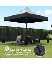 Outsunny 10' x Pop up Canopy Replacement Top with Weight Bags, Multi