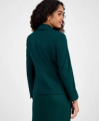 Kasper Plus Notched Collar One-Button Blazer