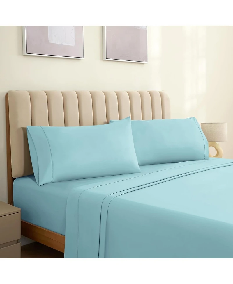 King 2PC Ultra Soft Silky Solid Performance Pillowcase Set