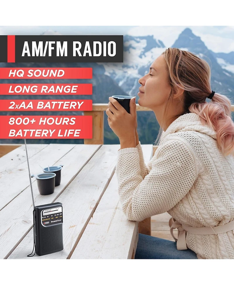 PowerBear Portable Radio: Am/Fm, Long Range, Battery Operated