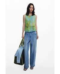 Desigual Women's Ruffled pleated blouse