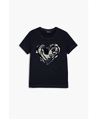 Desigual Women's Newspaper heart T-shirt