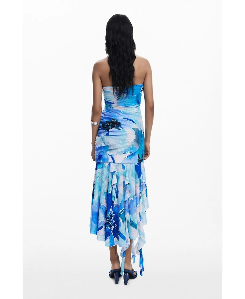 Desigual Women's Asymmetric bandeau dress