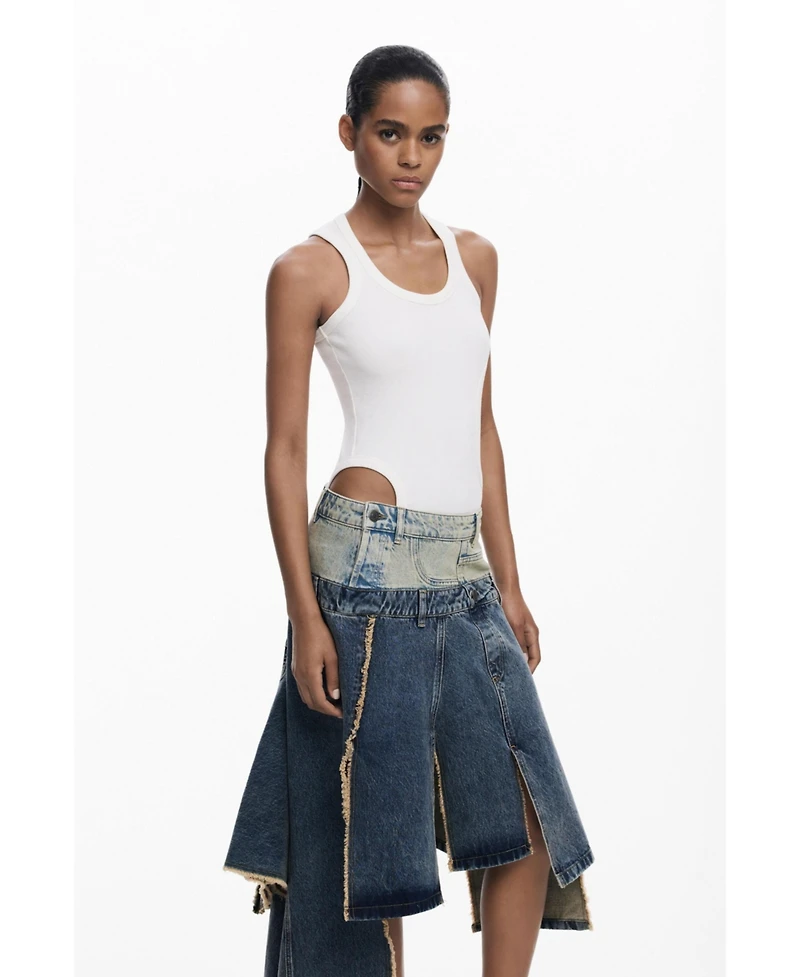 Desigual Women's Long skirt with double waistband