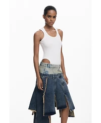 Desigual Women's Long skirt with double waistband