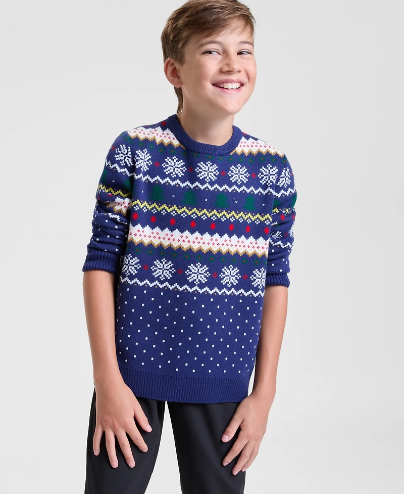 Holiday Lane Boys Fair Isle Sweater, Macy's Exclusive