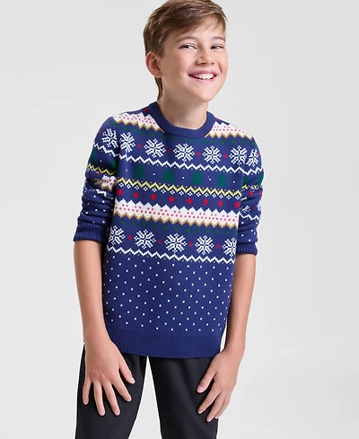 Holiday Lane Boys Fair Isle Sweater, Macy's Exclusive