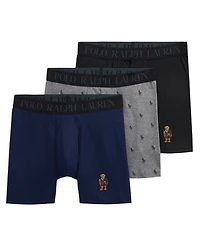 Polo Ralph Lauren Men's 3-Pack Elastic Waist Boxer Briefs Holiday Gift Set
