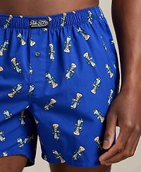 Polo Ralph Lauren Men's Holiday Bear Printed Woven Single-Button Fly Boxers