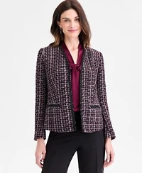 Kasper Womens Tweed Jacket Sleeveless Blouse Pull On Pants