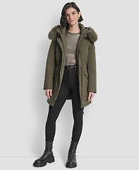 Dkny Women's Trim Hooded Anorak Puffer Coat