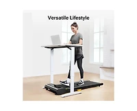 Urevo Ultra-Thin Walking Pad: Under Desk Treadmill for Home Office. Quiet Portable Treadmill with Remote, Fits Under Sofa, App Connectivity for Work &