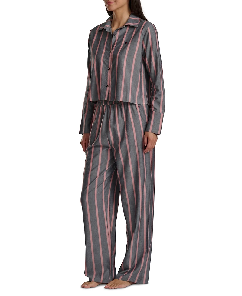 Tommy Hilfiger Women's Long Sleeve Top and High-Waist Pant Set