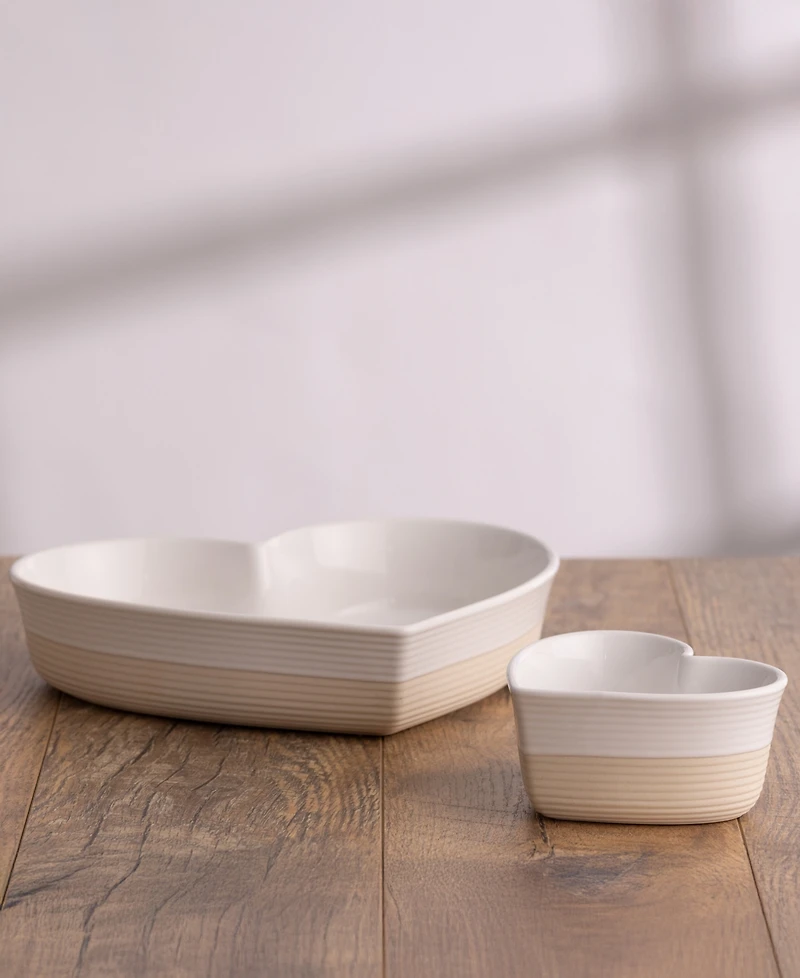Mason Cash Rustic Charm Heart Dishes, Set of 2