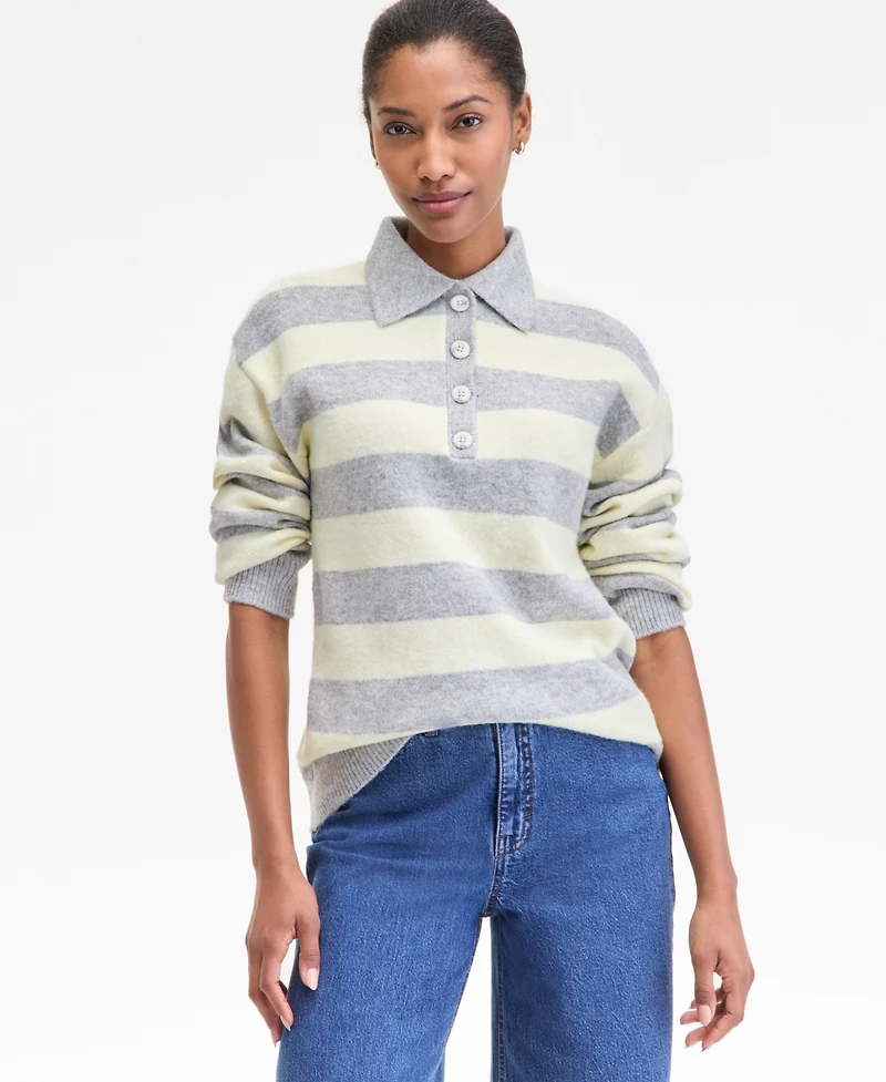 On 34th Women's Striped Rugby Sweater, Macy's Exclusive