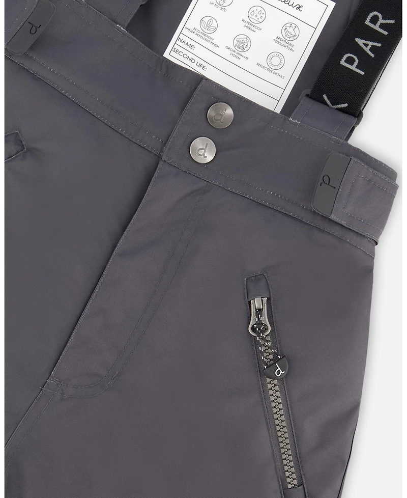 Deux par Kids Unisex Solid Play Snow Pants Dark Gray