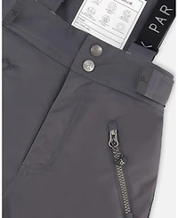 Deux par Kids Unisex Solid Play Snow Pants Dark Gray