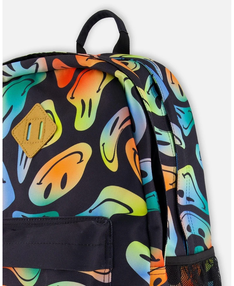 Deux par Deux Boy Kids Backpack Smiley Face Boy - Toddler|Child