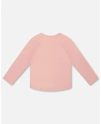 Deux par Girl Cotton T-Shirt Dusty Pink with Llama - Toddler|Child