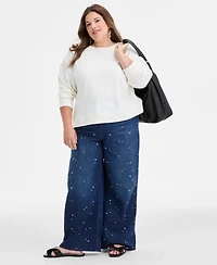 On 34th Trendy Plus Oversized-Bow Embellished Sweater, Macy's Exclusive