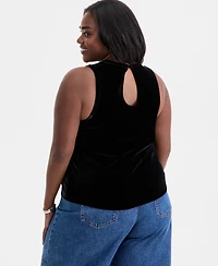 On 34th Trendy Plus Rhinestone-Embellished Velvet Top, Macy's Exclusive