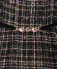 With Jules Girls 7-16 Boucle Plaid Full-Skirt Dress